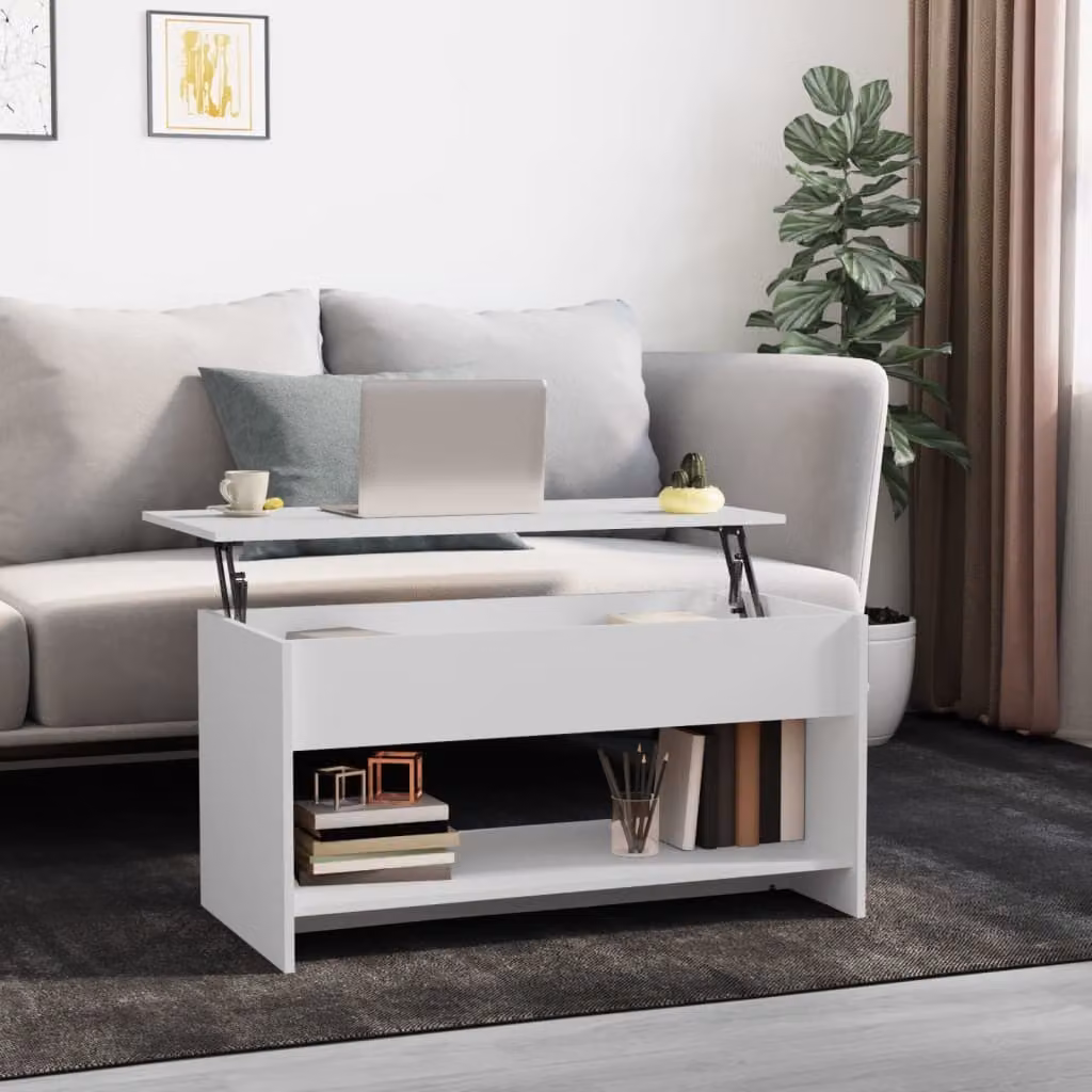 Maison Exclusive - Tavolino bianco 102x50x52,5 cm Materiale ligneo