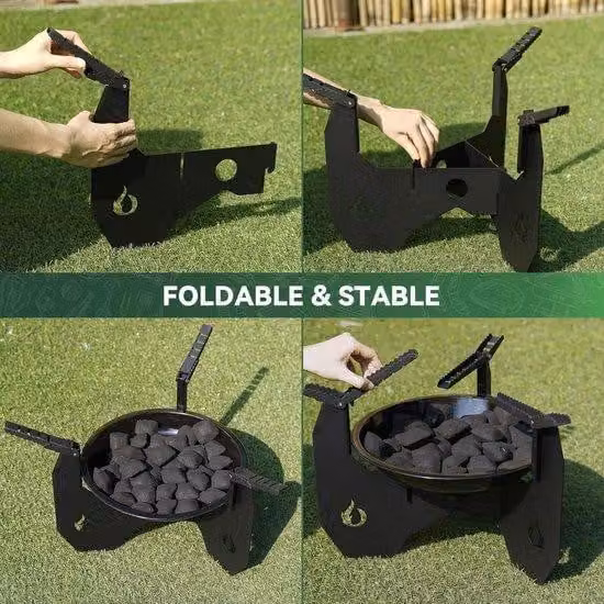Supporto per barbecue resistente al calore - Piastra per carbone Tragtas - Supporto in acciaio spesso 45x45x305 cm