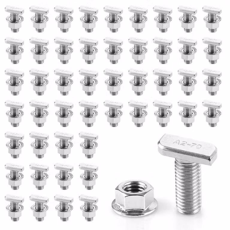Set di 48 viti autofilettanti Hamerkop con dado a flangia, modello M10