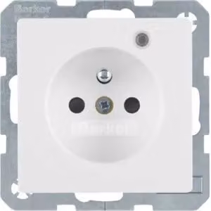 Presa Berker 6765096089 con polo di protezione e LED di controllo, bianco polare, completa di Berker Q.1/Q.3