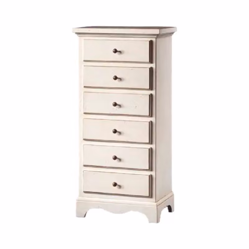 Cassettiera in legno di pino con 6 cassetti in stile shabby chic bianco Mobili 2G L/P/H: 50 x 35 x 105 cm – 1