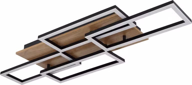 Plafoniera LED, effetto legno, telecomando, CCT, L 87,5 cm
