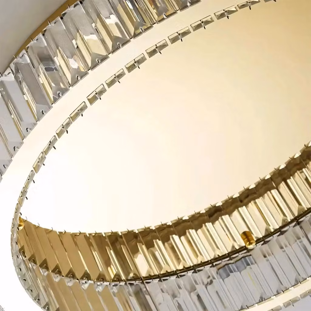 Lampada da tavolo Toolight App1723-c in metallo e cristallo color oro/ottone, Diametro: 60 cm – 2