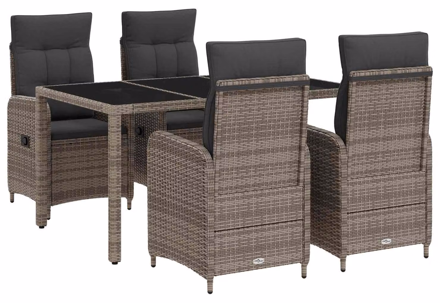 Set da pranzo per esterni 5 pcs Grigio chiaro e grigio scuro
