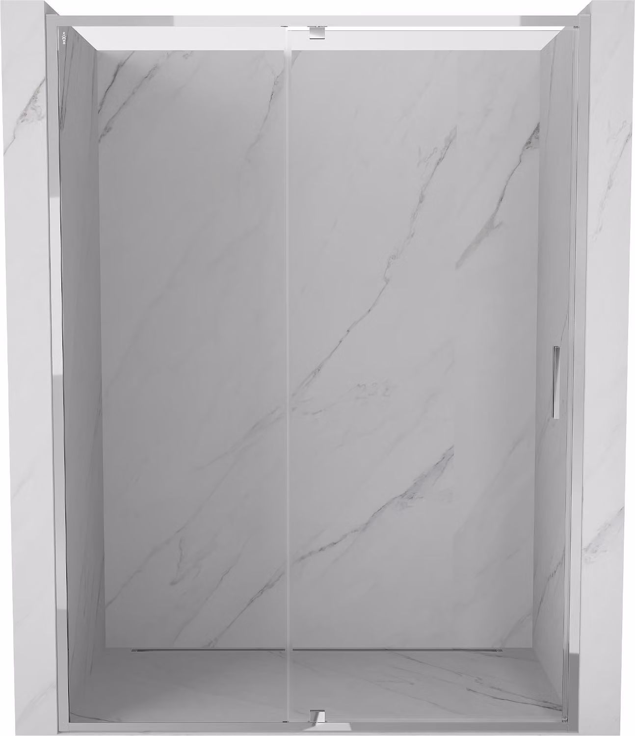 Mexen Exo porta doccia a battente 155 cm, trasparente, cromo - 819-155-000-01-00