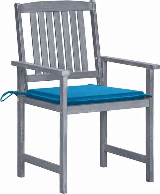 Sedie da Giardino con Cuscini 8 pz in Massello di Acacia Grigie 3078226