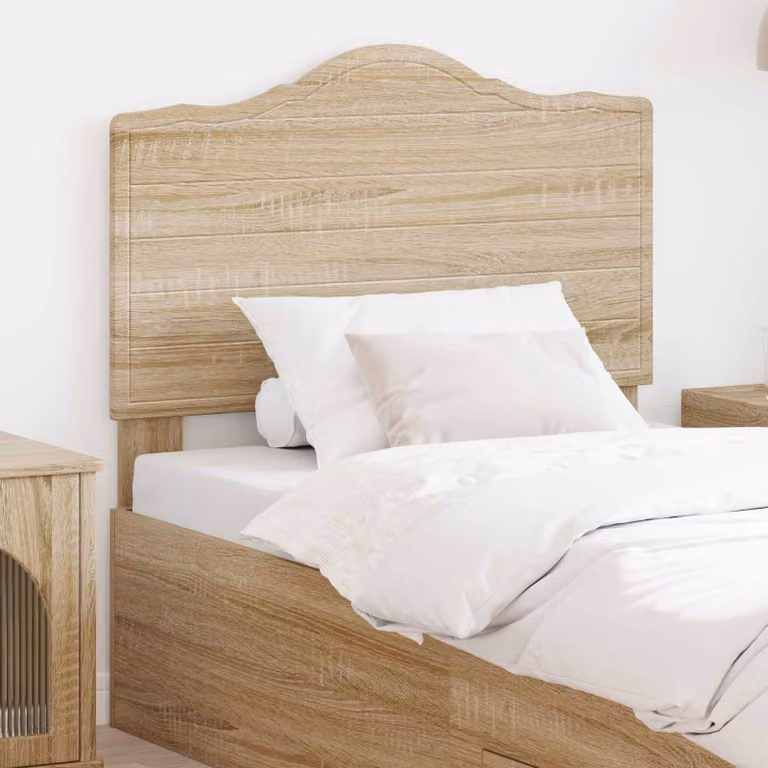 Testiera per letto moderna vidaXL in legno ingegnerizzato Rovere Sonoma, colore marrone, L: 102 cm, H: 80 cm, P: 3 cm