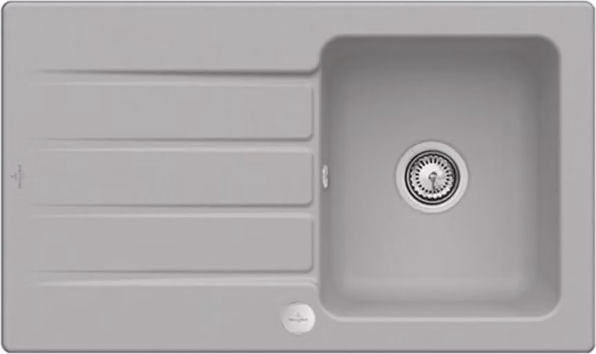 Lavello da cucina rettangolare Villeroy&Boch, lavello da cucina con scolapiatti Architectura 50 Fossil 86x51cm,3350 01 R1