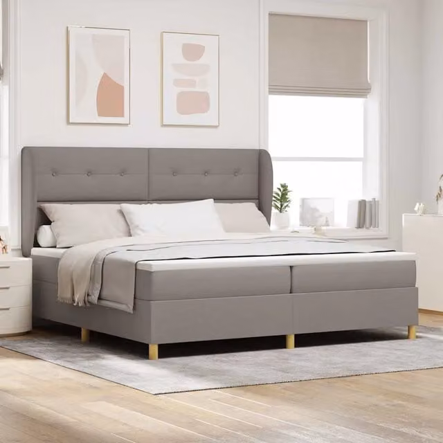 Letto ibrido con testiera Talpa vidaXL in tessuto beige o grigio L: 200 cm, P: 200 cm, H: 280 cm – 1