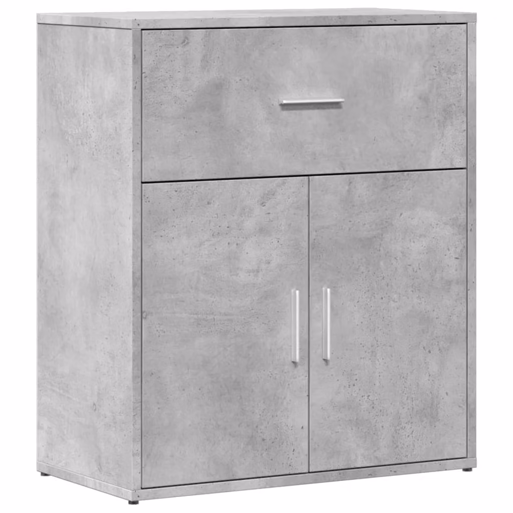 Credenza Grigio Cemento 60x31x70 cm in Legno Multistrato