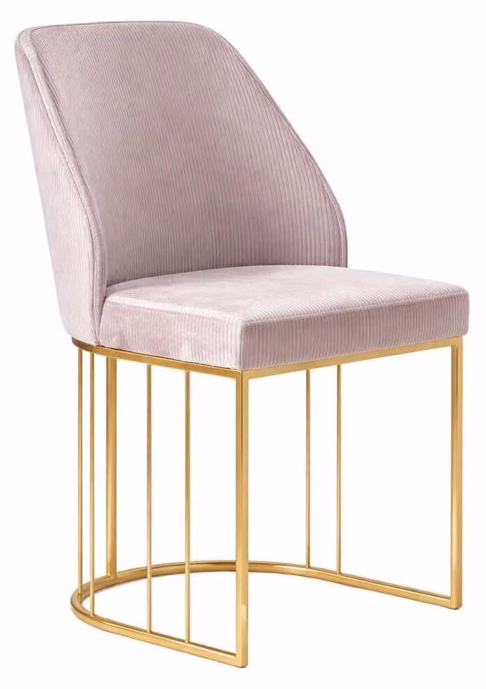 Sedia rosa, stile moderno, confortevole, elegante, lussuosa, raffinata, pratica