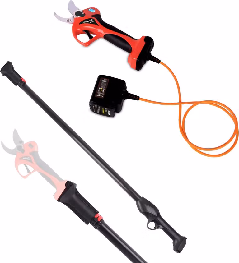 Tagliasiepi elettrici, motore brushless, sistema a doppia batteria, tagliasiepi a stelo, due batterie-a