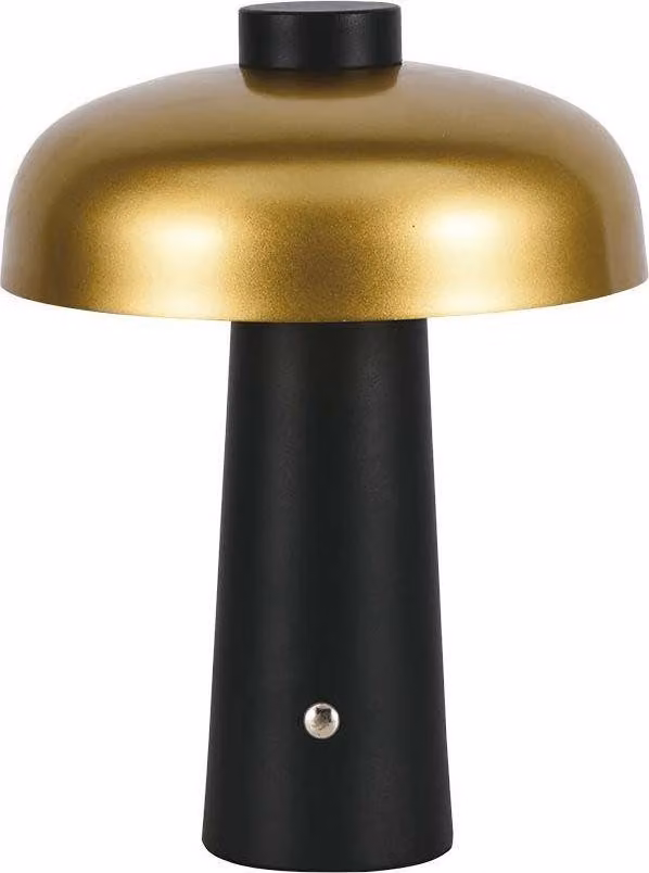 V-TAC VT-1050 Lampada LED da Tavolo 3W cct 3in1 colore nero e oro ricaricabile con USB C Touch Dimmerabile 180x240mm - 7946