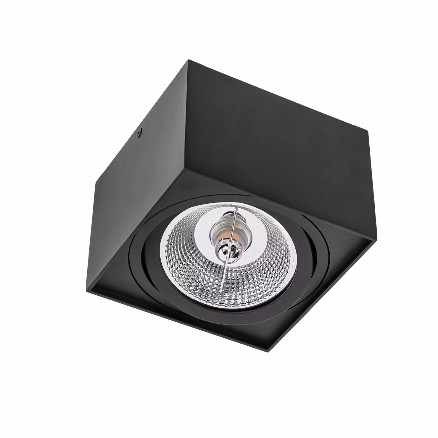 Faretto da soffitto nero D-145mm AR111 GU10 orientabile IP20 quadrato