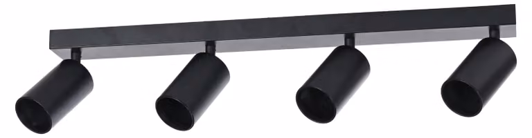 IMMAX PUNTO-4 Faretto lineare a soffitto e a parete, 4 teste, nero, per sorgente tipo GU10