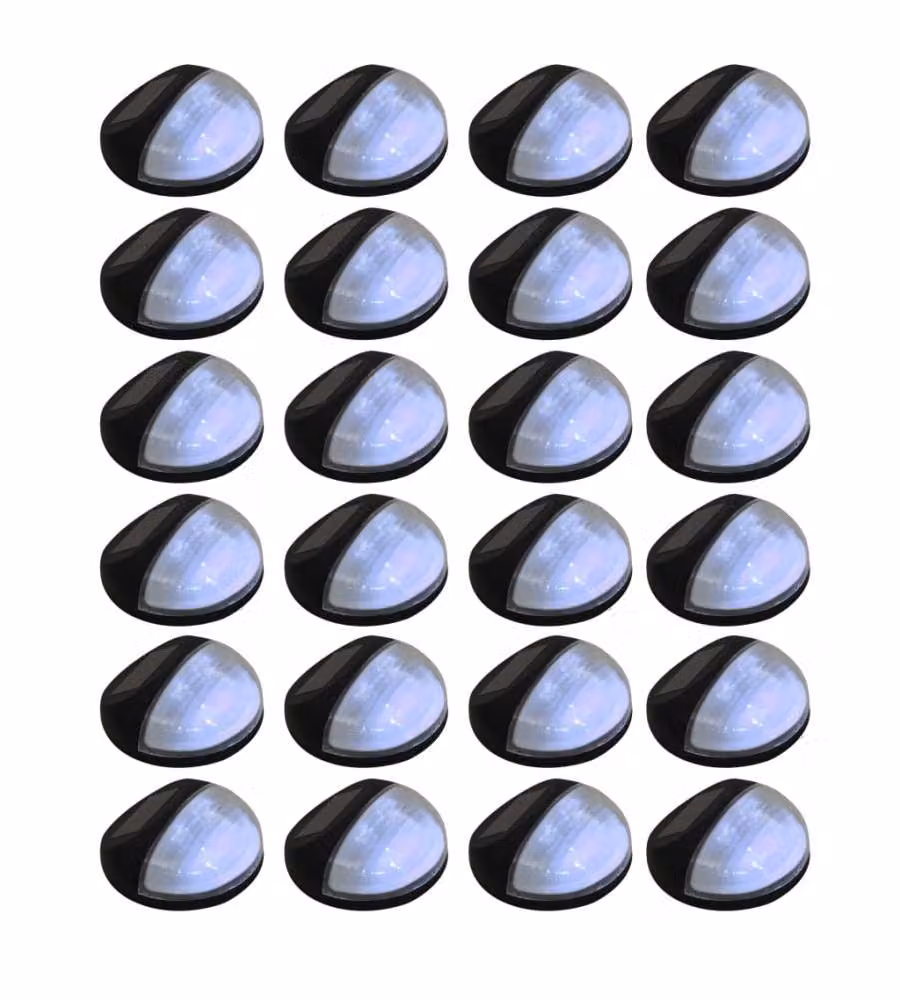 Lampade Solari da Parete da Esterni a LED 24 pz Rotonde Nere