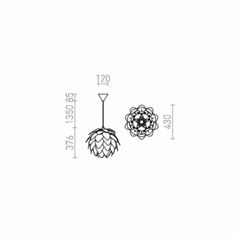 Lampadario a sospensione ENCOMBRE in rame con attacco E27 42W – 2