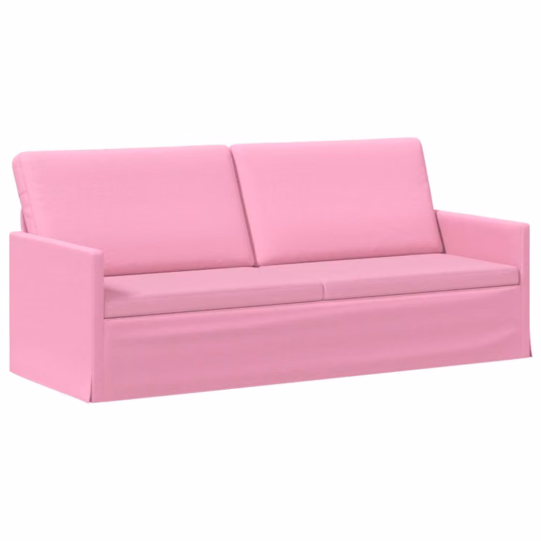 vidaXL Divano a 3 posti moderno in tessuto rosa con struttura in metallo L: 190 cm, P: 81 cm, H: 82 cm