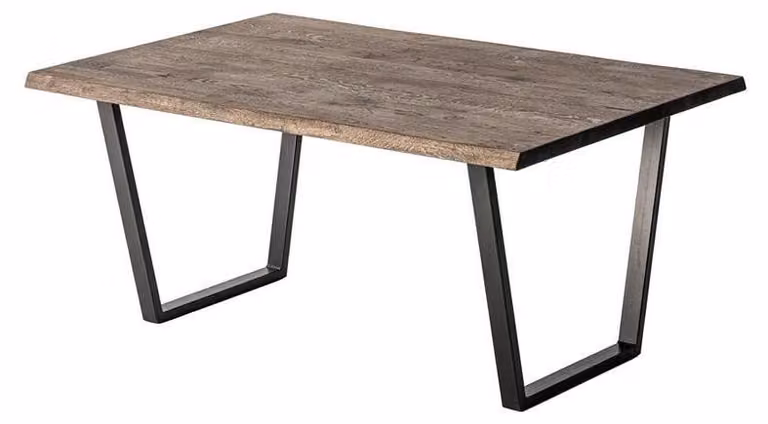 Moderner Couchtisch mit Holzplatte und Metallgestell im Design
