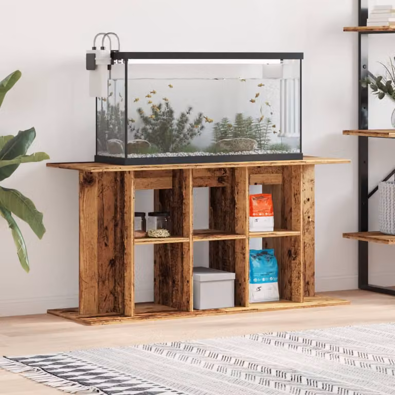 Supporto acquario vidaXL in legno multistrato e MDF marrone con ripiani interni L 120 cm x P 40 cm x H 60 cm