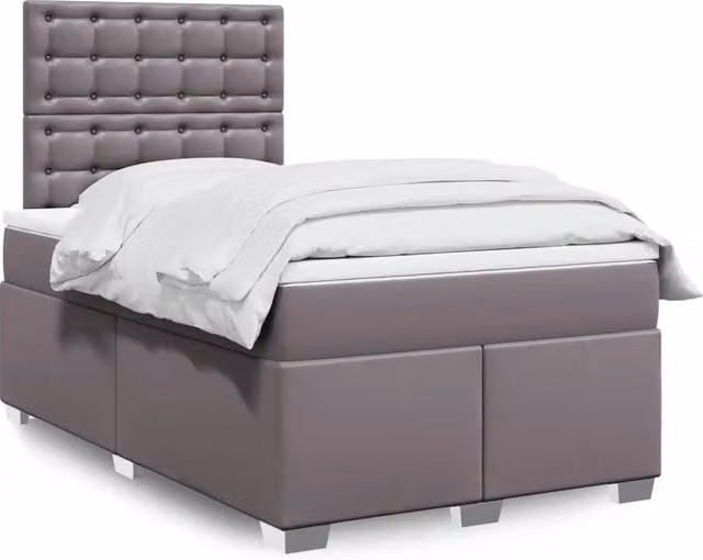 Giroletto a Molle con Materasso Grigio 120x190 cm in Similpelle 3290714