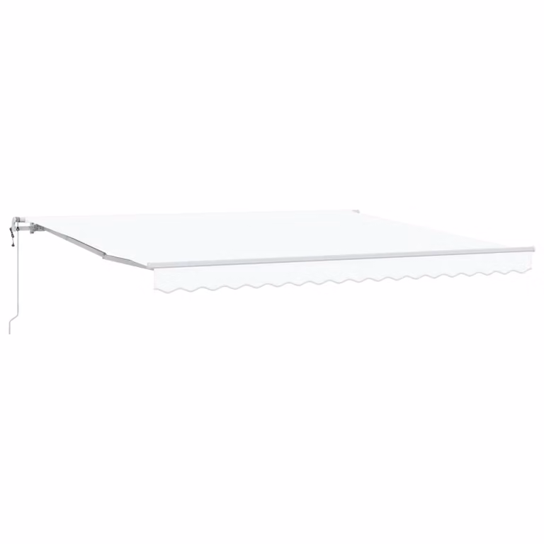 Tenda retrattile vidaXL con bracci pieghevoli in alluminio e tessuto in poliestere, colore bianco, L 400 x P 300 cm, con telecomando
