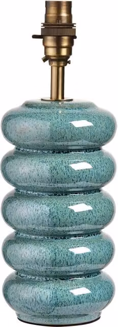 Base lampada da tavolo Art Déco Endon in ceramica blu e ottone con attacco B22, H: 29 cm – 1