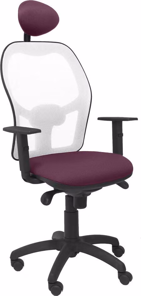 Sedia Jorquera in rete bianca Bali purple con poggiatesta fisso