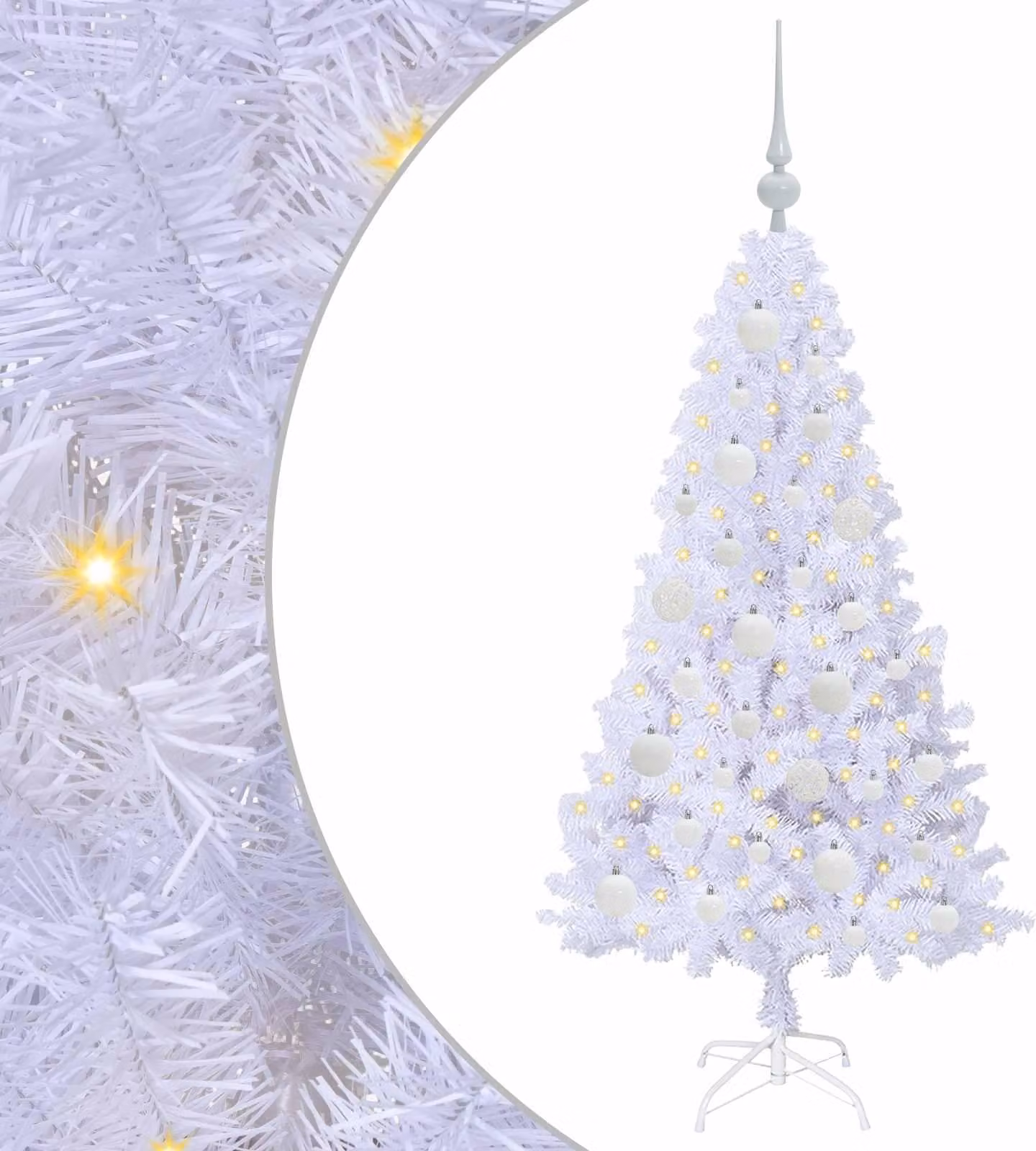 Albero di Natale artificiale Bianco 120 cm PVC e Acciaio