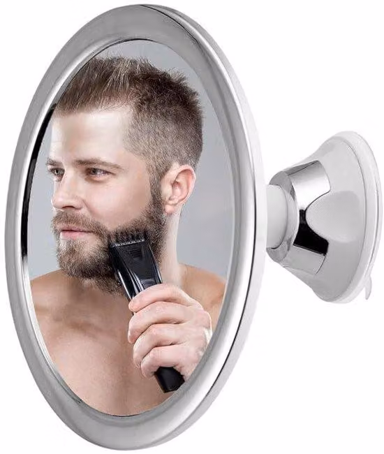 Specchio da bagno orientabile con trattamento antiappannamento, rotazione a 360°, argento, specchio cosmetico rotondo