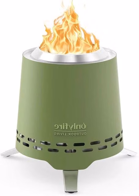 Fornello da Tavolo 16.5CM Resistente al Calore Senza Fumo Piccolo Stufa per Terrazza Esterna con Supporto per Pentola e Borsa di Stoccaggio Mini Fornello Portatile per Pellet o Legna - Fornello a Cono Verde