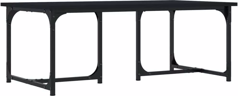 Tavolino da Salotto Nero 90x50x35 cm in Legno Multistrato