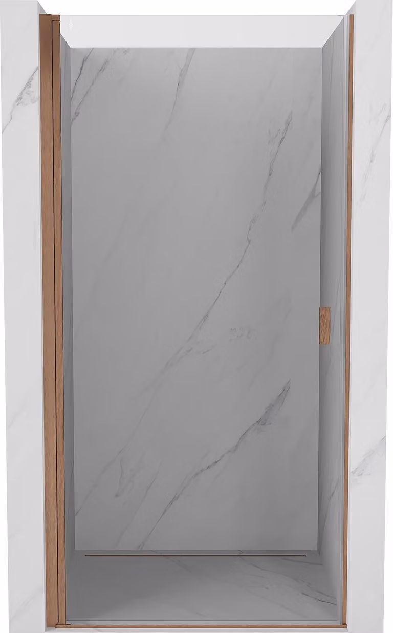 Mexen Mist-B porta doccia a battente 60 cm, trasparente, rame spazzolato - 8A2-060-000-65-00