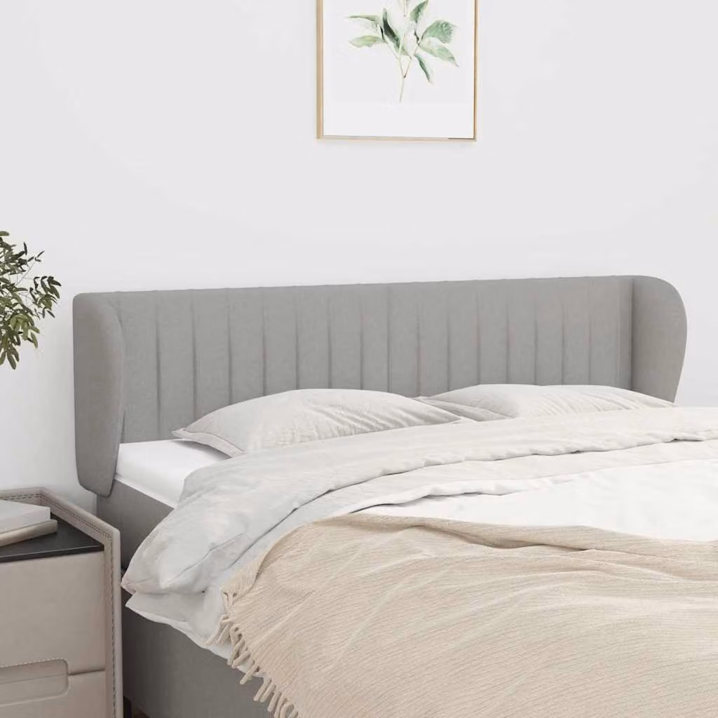 Testiera ad orecchio vidaXL in tessuto grigio chiaro con struttura in legno