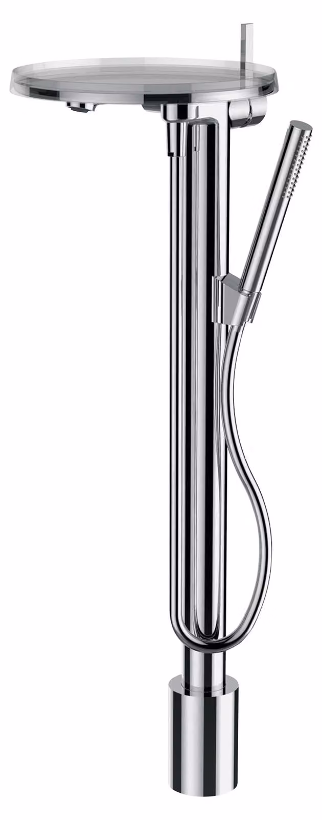 LAUFEN Kartell Mitigeur monocommande de baignoire sur colonne au sol, autoportant, bec fixe, avec bac de rangement, chromé, H3213310041211, H3213310041211