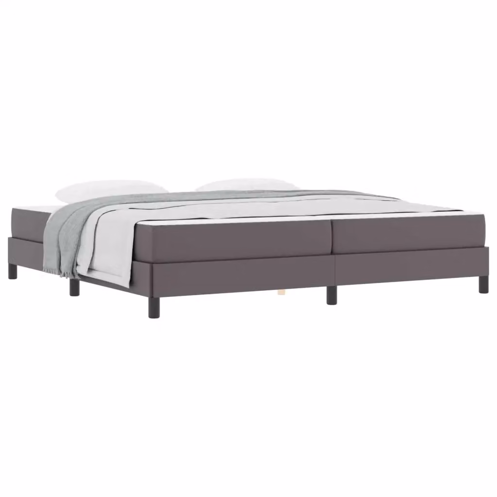Letto matrimoniale moderno vidaXL con materasso ibrido in tessuto grigio L: 200 cm, P: 200 cm, H: 280 cm – 2