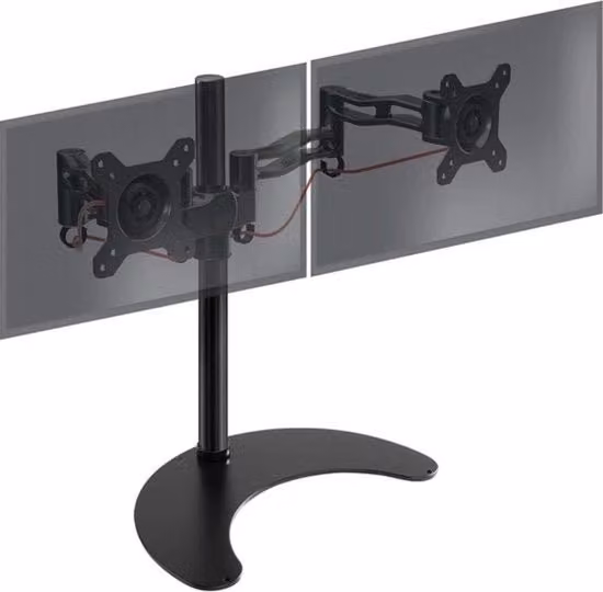 Beugolo per Doppio Monitor - Design Indipendente - Per Schermi LED/LCD 13”-27” - Altezza Regolabile