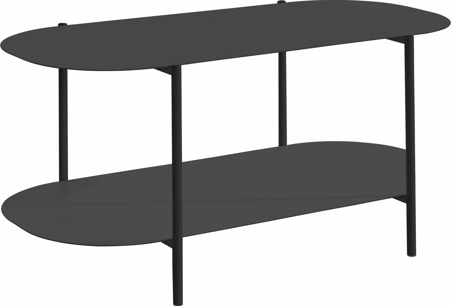 Tavolino da salotto >Stig< nero, metallo - 100x45x50 cm (LxAxP)