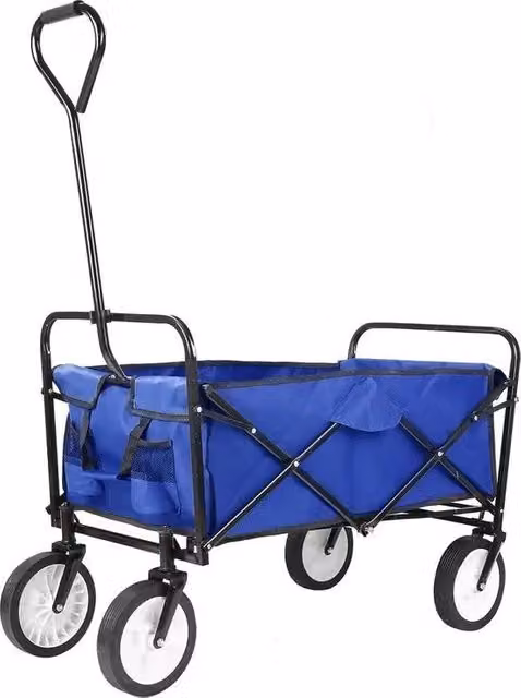Carrello per spesa - Carrello del negozio - Carrello del negozio piccolo - Carrello per carico - Carrello per carico pieghevole - Carrello per carico - 70KG - 64x50x92 - Blu
