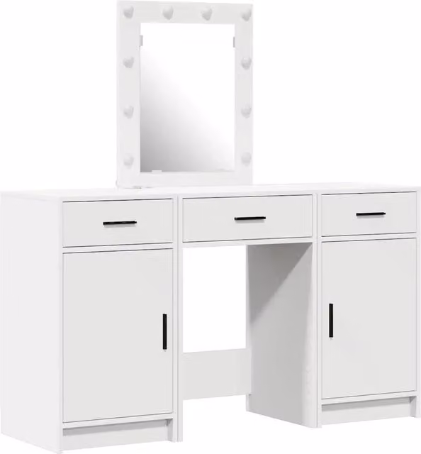 Toeletta | Tavolo da Trucco Bianco 50 x 41 x 135 cm Legno multistrato