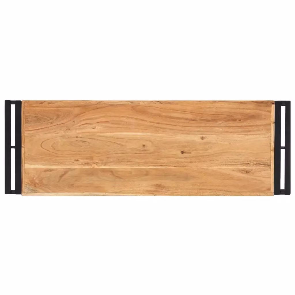 Tavolo Consolle vidaXL in Legno di Acacia e Metallo, Colore Marrone, L 90 x P 30 x H 75 cm – 2