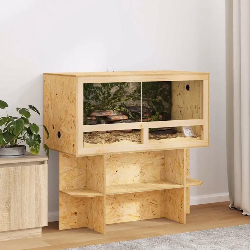 Terrario per rettili in legno e vetro marrone OSB CFW3666555 L: 100 cm, P: 50 cm, H: 100 cm – 2