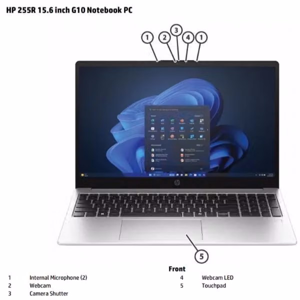 Laptop con processore AMD Ryzen 7, 16 GB RAM, 512 GB SSD, Windows 11 Pro, Schermo 15.6 pollici, Colore Argento