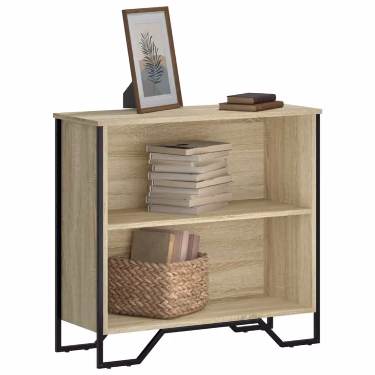 Libreria moderna vidaXL in legno e metallo, colore marrone e beige, L 80 cm x P 31 cm x H 74,5 cm