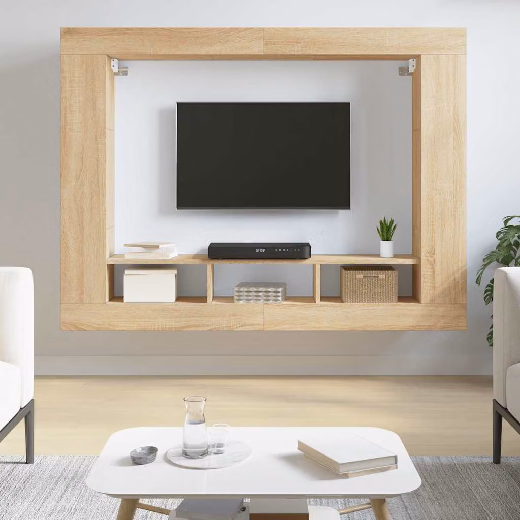 Mobile Porta TV vidaXL Rovere Sonoma in Legno Multistrato, L 152 cm x P 22 cm x H 113 cm