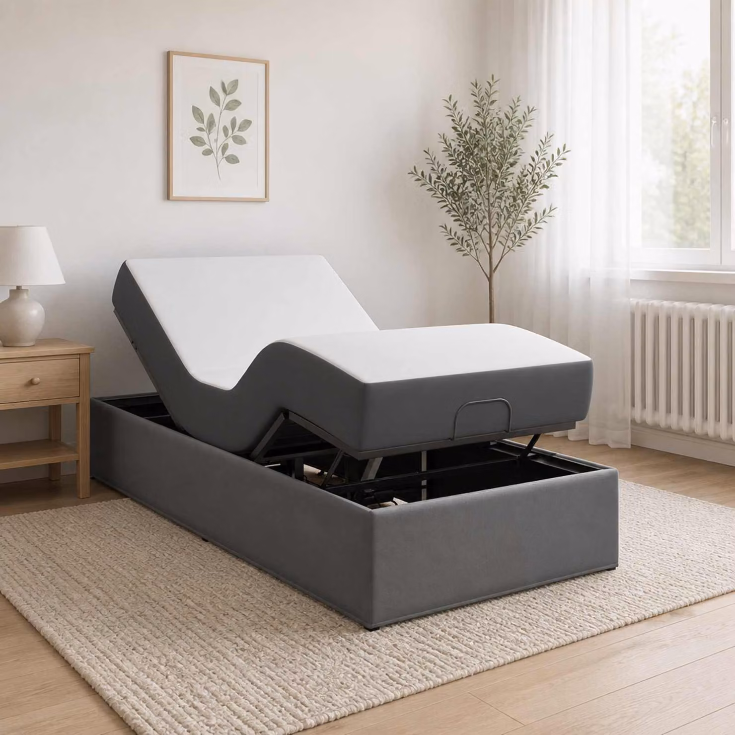 vidaXL Telaio Letto Elettrico Regolabile Grigio Scuro