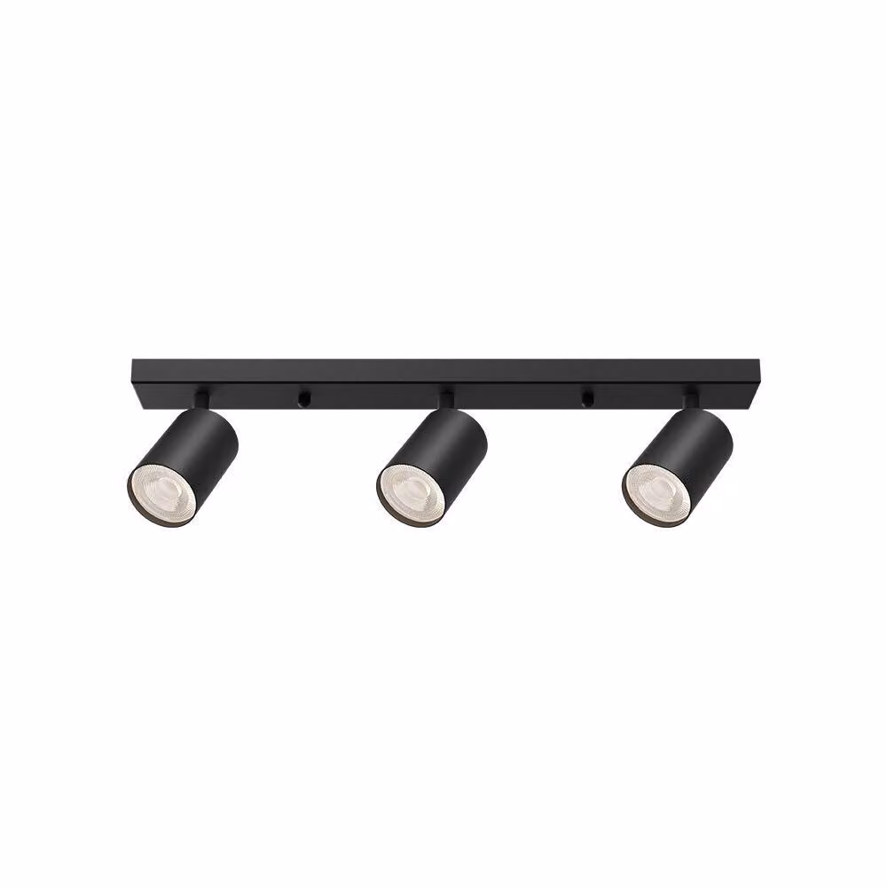 Faretto da soffitto a LED a 3 luci con attacco GU10, orientabile a 350° – faretto da soffitto moderno nero Braytron