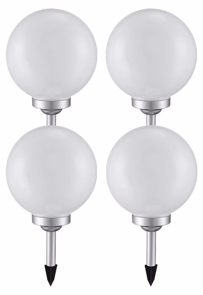 Set da 4 lampade a sfera LED a energia solare, diametro 20 cm, SOLAR