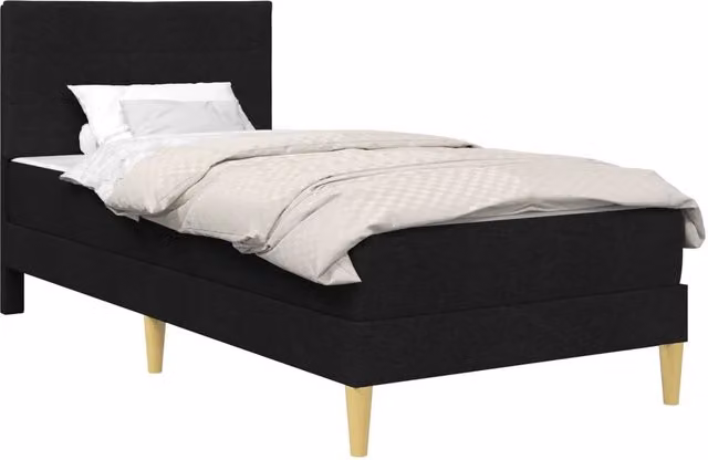 Letto singolo | Letto per adulti | Struttura del letto Nero 90 x 190 cm Poliestere