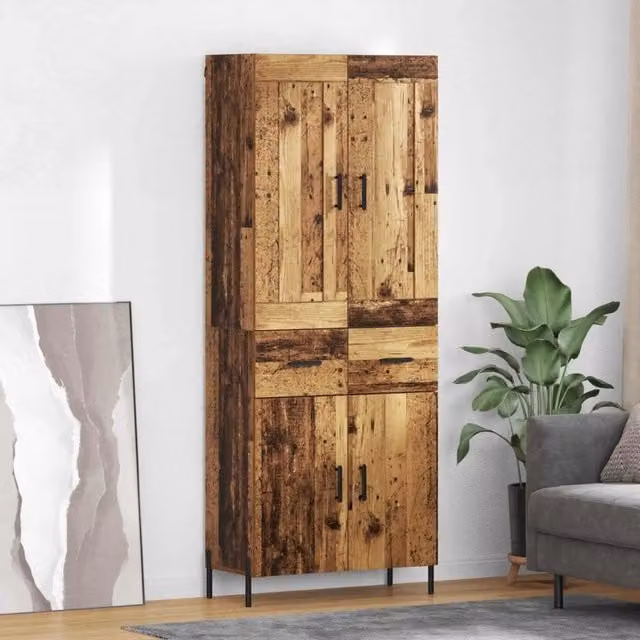 Credenza 2 pz-Set di 2 Buffet-Armadio da cucina Legno vecchio Legno multistrato 105670